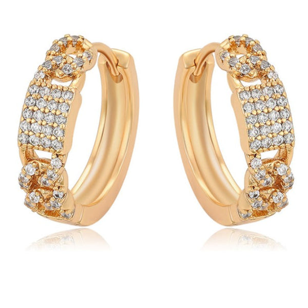 18k Gold Plated CZ Hoop Earring HNS Studio Canada