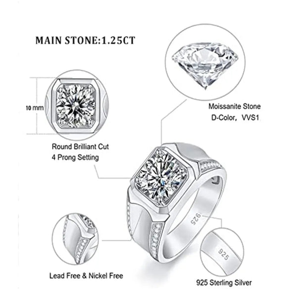 Men's Moissanite Ring