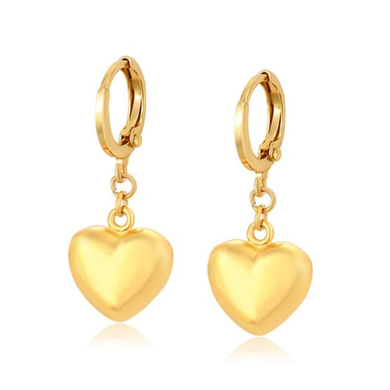 Gold Heart Earrings- 24k Gold Plated HNS Studio Canada