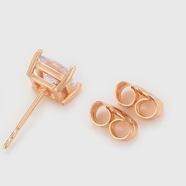 18k Gold Plated Square CZ Studs HNS Studio Canada