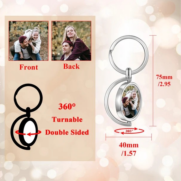 Custom Photo Family Keychain- Double Side