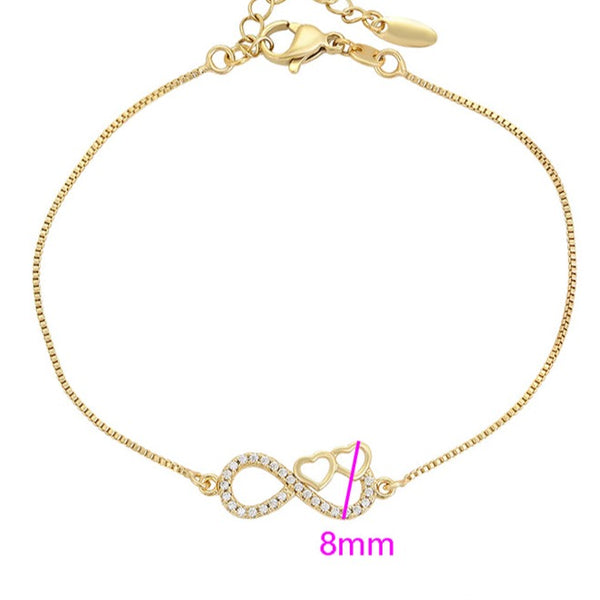 Gold Heart and Infinity Symbol Bracelet HNS Studio Canada