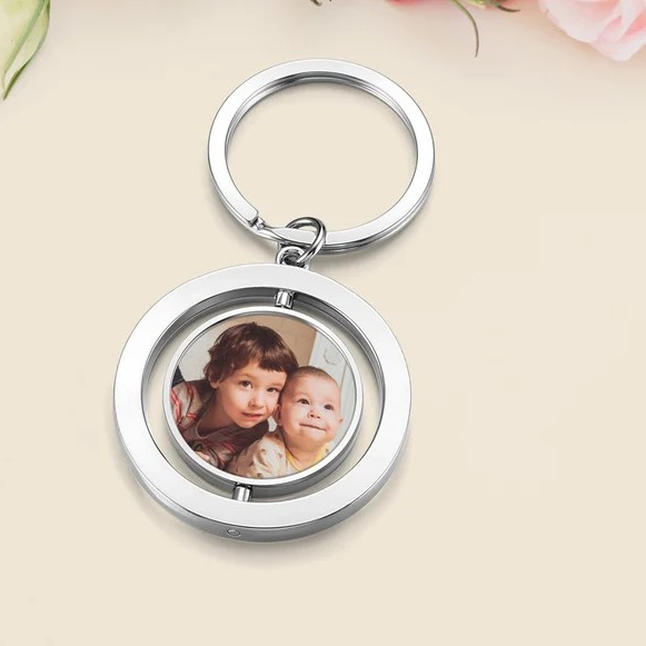 Custom Photo Family Keychain- Double Side