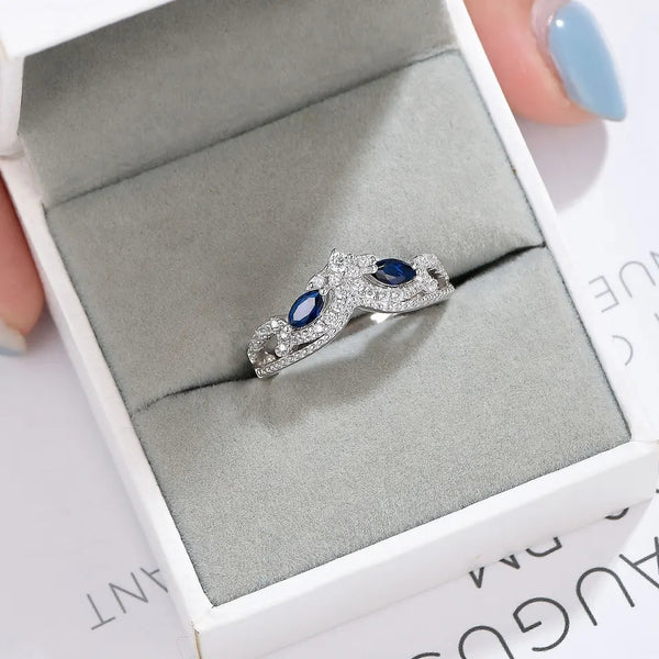 Blue Sapphire Eternity Band For Women HNS Studio Canada