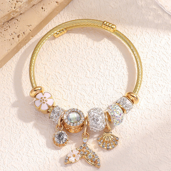 Gold Plated Mermaid Charm Bracelet