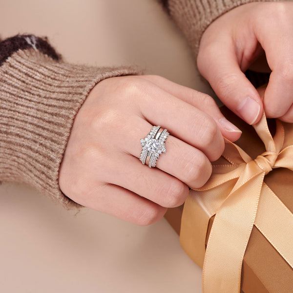 Sterling Silver Women's Wedding Ring Set HNS Studio Canada