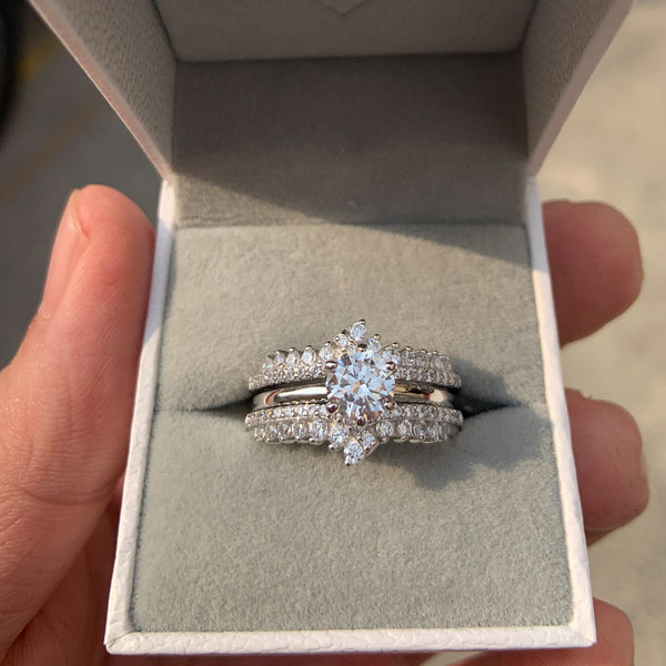 Sterling Silver Women's Wedding Ring Set HNS Studio Canada