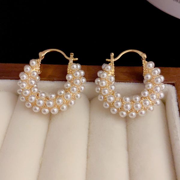 Pearl Hoop Earrings HNS Studio Canada