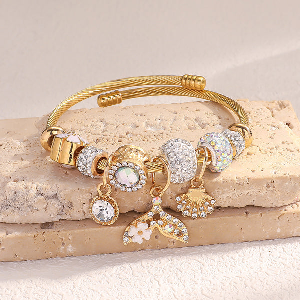 Gold Plated Mermaid Charm Bracelet