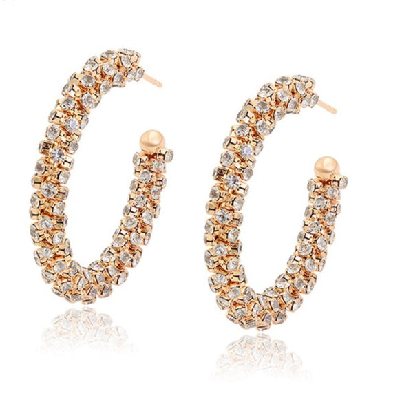 Round Brilliant Cut Diamond CZ Hoop Earrings HNS Studio Canada