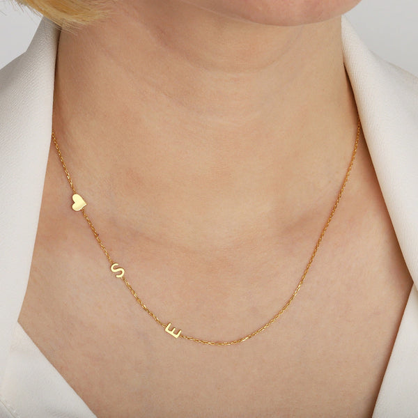 Sideways Initial Letter Necklace