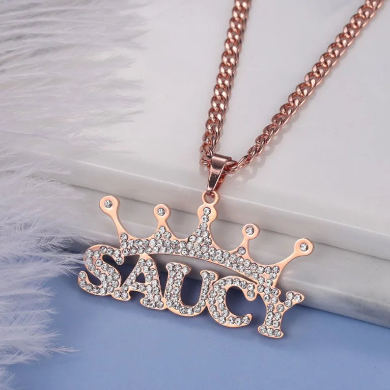 Personalized 2025 crown necklace