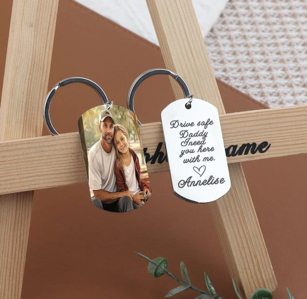 Custom Photo Keychain with Message