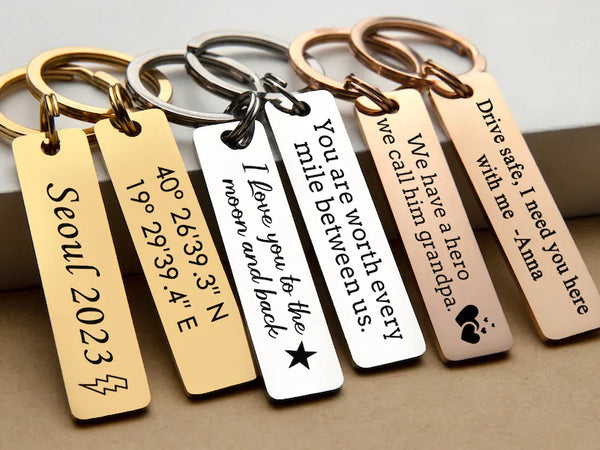 Engraved Metal Personalized Keychain HNS Studio Canada