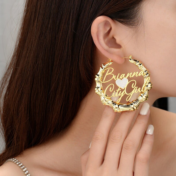 Two Names Bamboo Earrings HNS Studio Canada