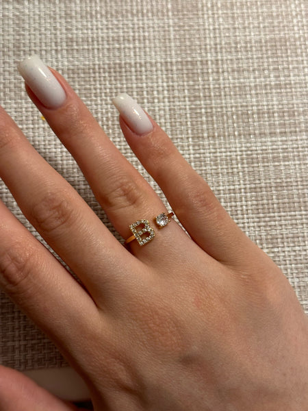 Personalize Pave Initial Ring HNS Studio Canada