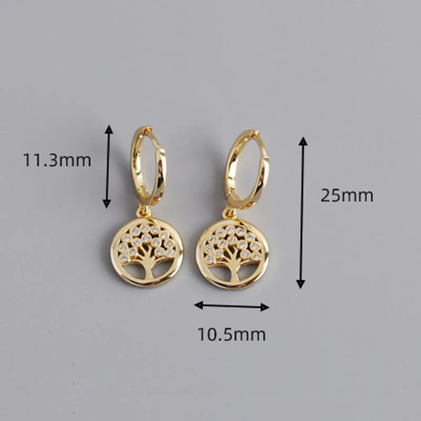 Tree of Life Huggie Earrings- Sterling Silver HNS Studio Canada