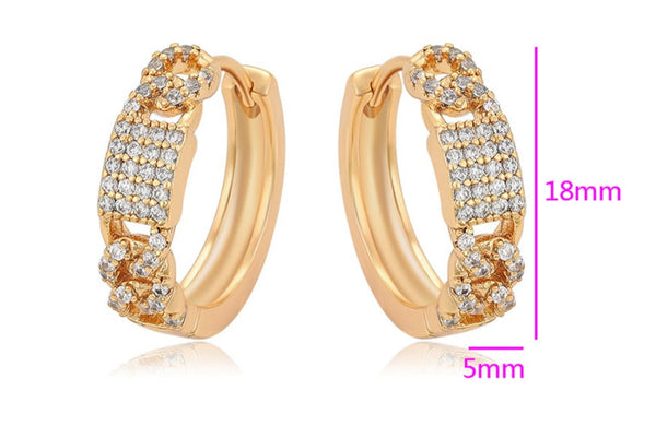 18k Gold Plated CZ Hoop Earring HNS Studio Canada