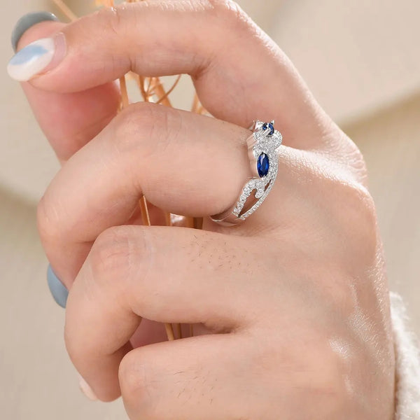 Blue Sapphire Eternity Band For Women HNS Studio Canada