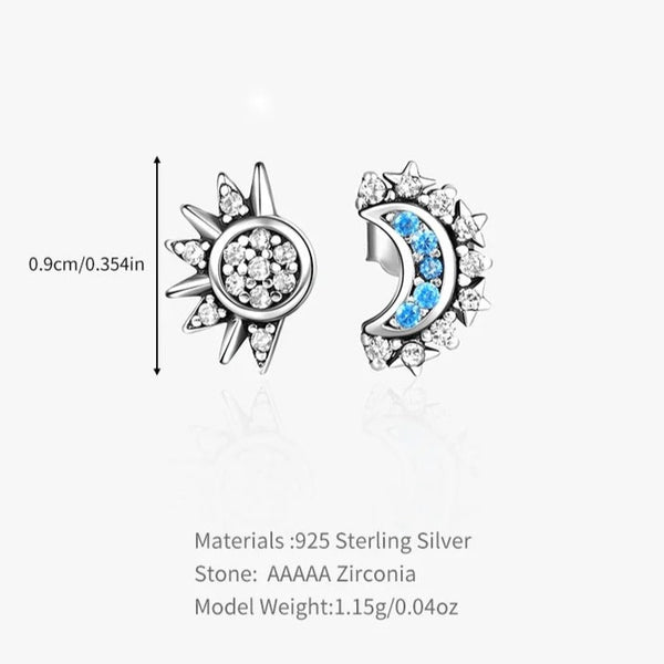 Moon and Star earrings Sterling Silver