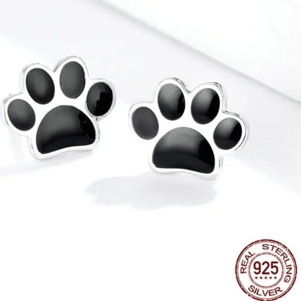 Paw Print Stud Earrings in Sterling Silver HNS Studio Canada