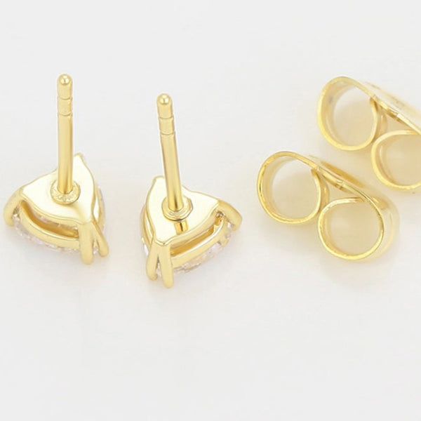 Heart 14k Gold Plated Stud Earrings HNS Studio Canada