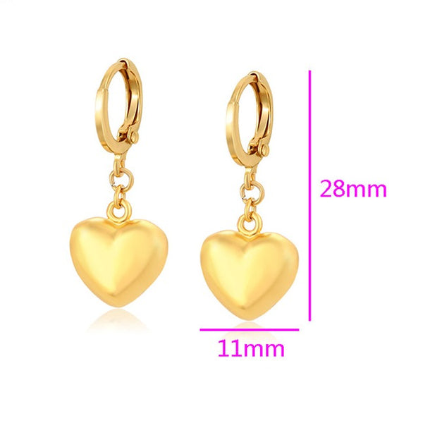 Gold Heart Earrings- 24k Gold Plated HNS Studio Canada