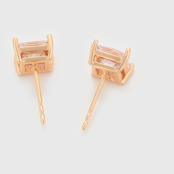 18k Gold Plated Square CZ Studs HNS Studio Canada