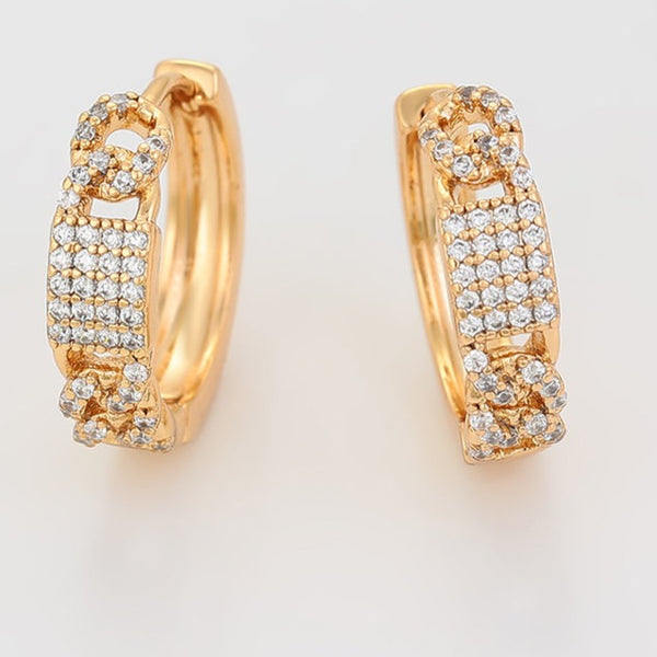 18k Gold Plated CZ Hoop Earring HNS Studio Canada