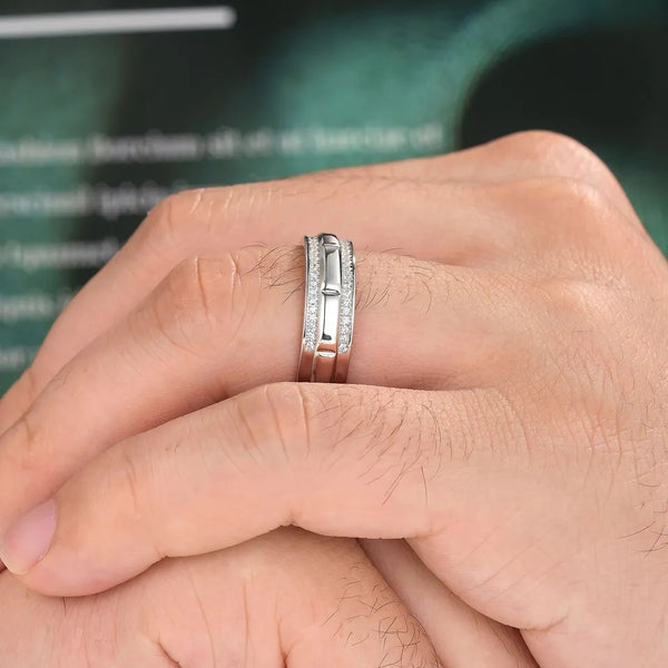 Sterling Silver Men Promise Ring Band