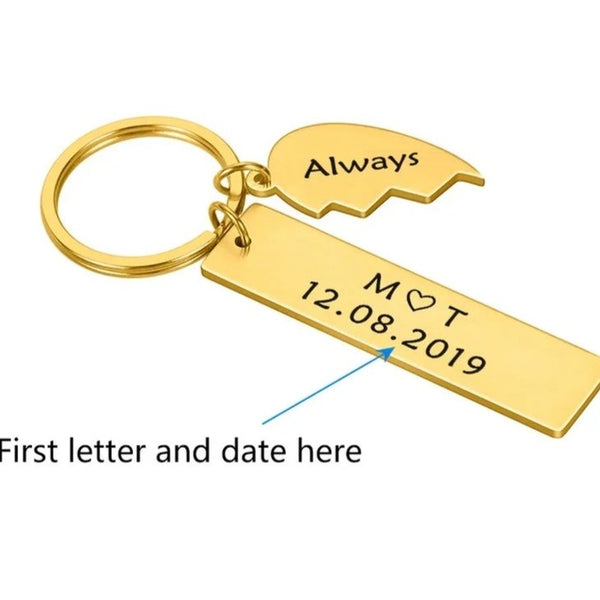 Personalized Couple Keychain 2pcs HNS Studio Canada