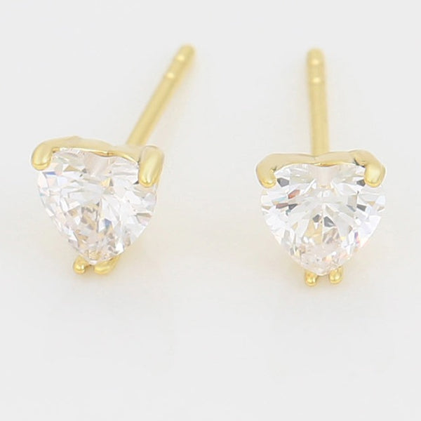Heart 14k Gold Plated Stud Earrings HNS Studio Canada