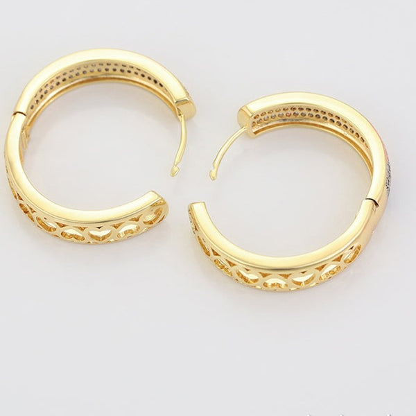 Tri-Color CZ Hoop Earrings HNS Studio Canada