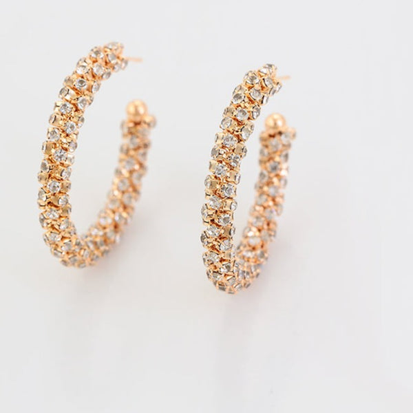 Round Brilliant Cut Diamond CZ Hoop Earrings HNS Studio Canada