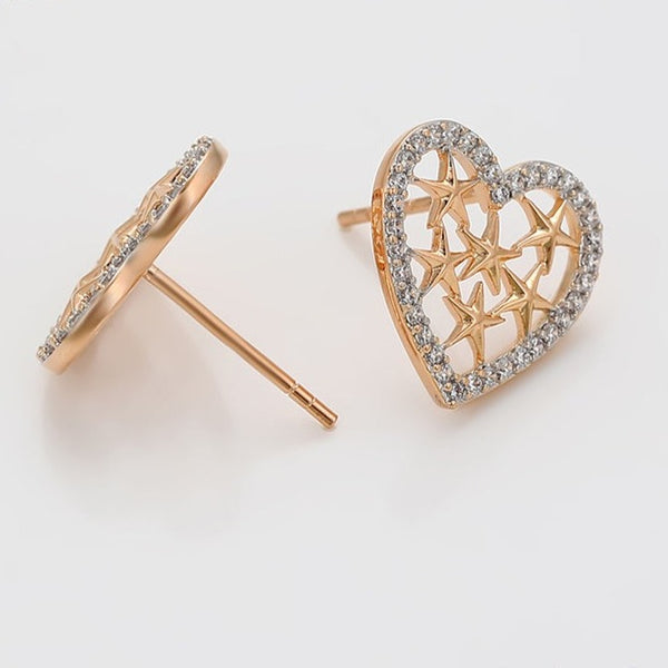 18K Gold Filled Big Heart Studs HNS Studio Canada