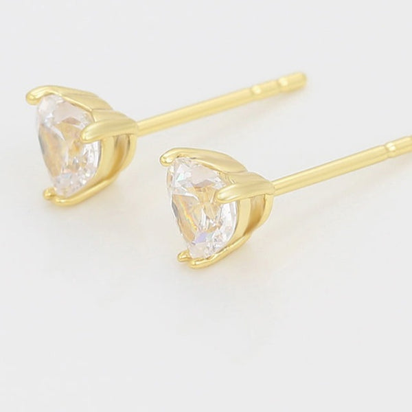 Heart 14k Gold Plated Stud Earrings HNS Studio Canada