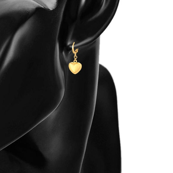 Gold Heart Earrings- 24k Gold Plated HNS Studio Canada