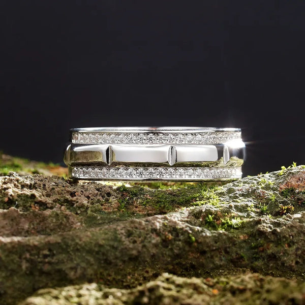 Sterling Silver Men Promise Ring Band