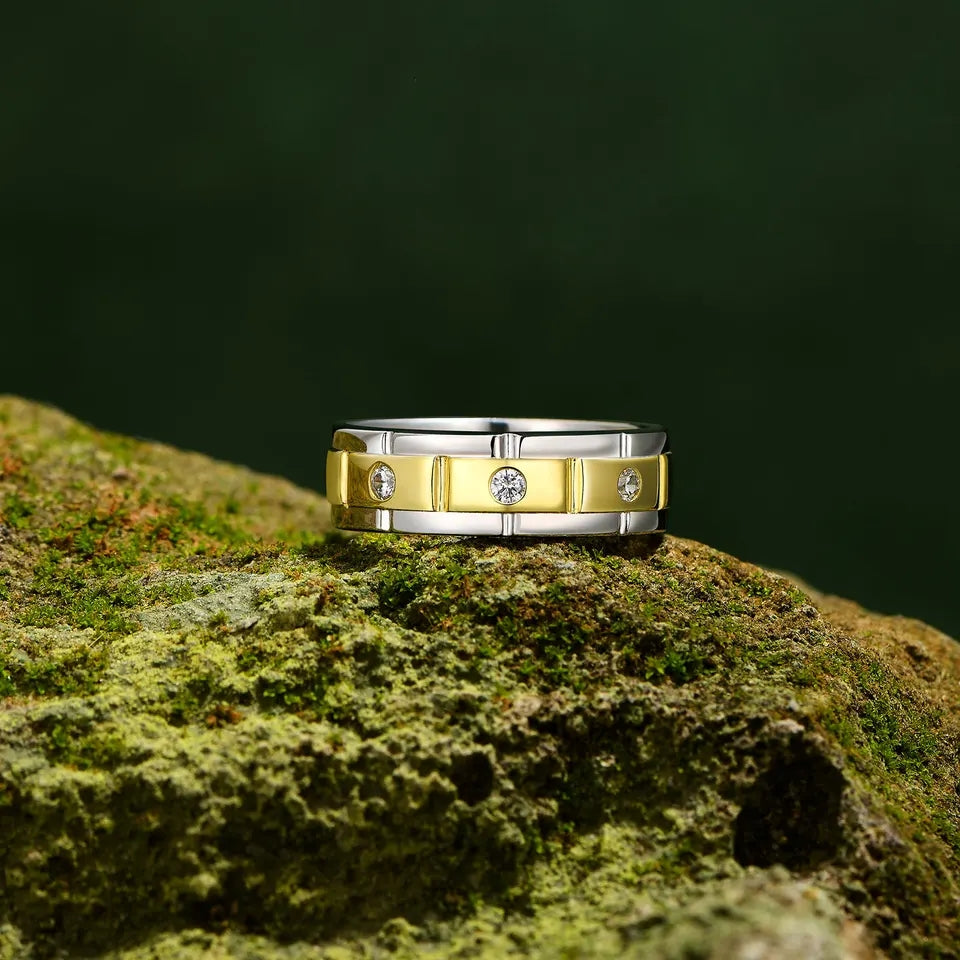 Gold and store silver promise rings