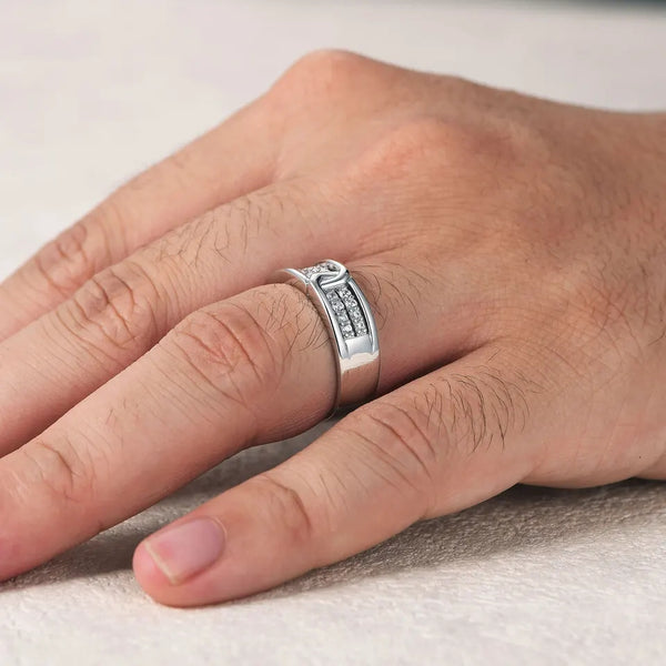 Sterling Silver Promise Ring for Men.