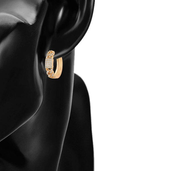 18k Gold Plated CZ Hoop Earring HNS Studio Canada