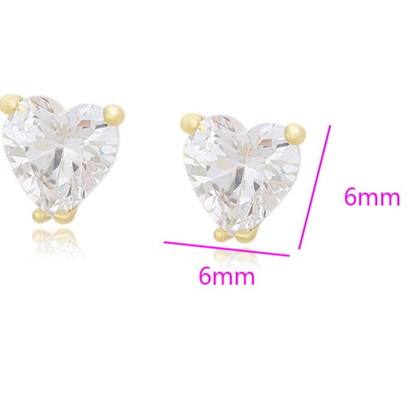 Heart 14k Gold Plated Stud Earrings HNS Studio Canada