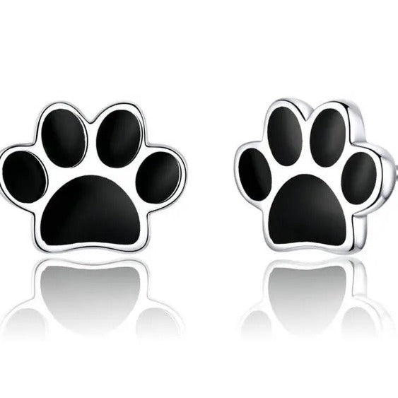 Paw Print Stud Earrings in Sterling Silver HNS Studio Canada
