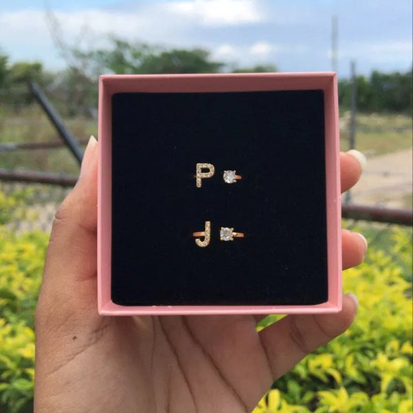 Personalize Pave Initial Ring HNS Studio Canada