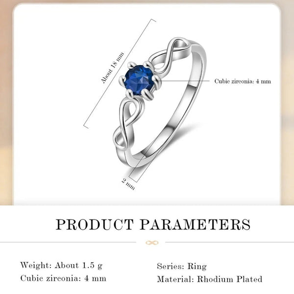 Infinity ring with Birthstone HNS Studio Canada