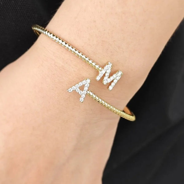 Custom Name Two Letters Bracelet HNS Studio Canada