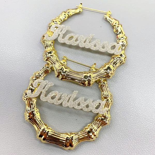 Custom Name Earrings with Bling HNS Studio Canada