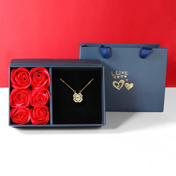 Clover Hearts Necklace - With Gift Box HNS Studio Canada a
