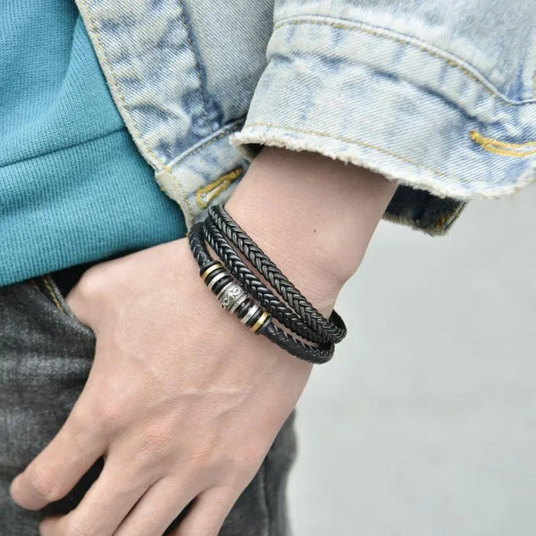 To My Son Never Forget How Much I Love You Braided Leather Bracelet