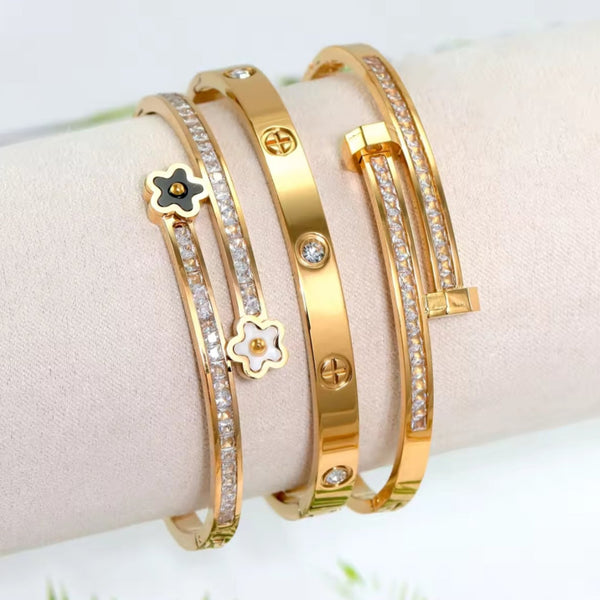 18k Gold filled Set Of Three Bangles